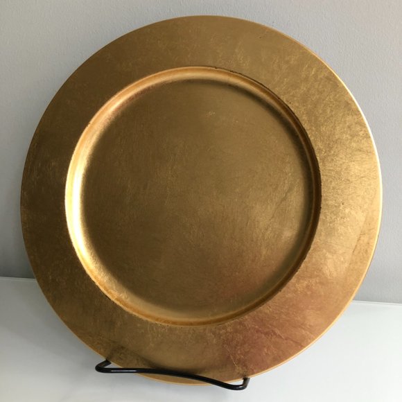 Gold-leaf + Lacquer Plate Charger | Candleholder - Picture 1 of 6